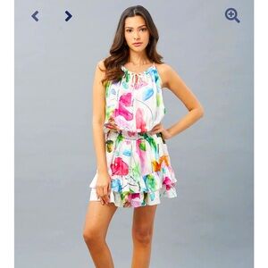 Lola & Sophie New York Floral Halter Mini Dress Size Medium